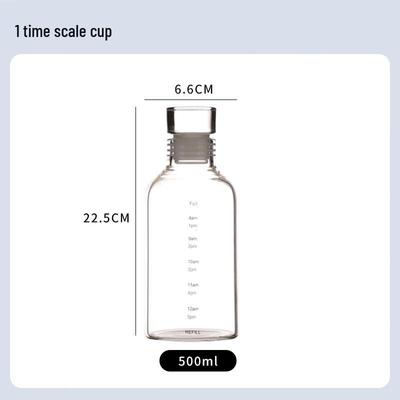 Bouteille d'eau en verre portable avec marqueurs de temps