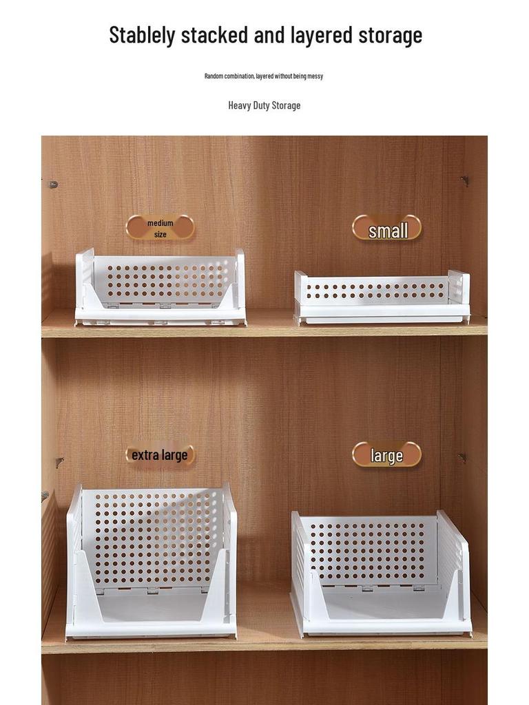 Wielofunkcyjne pudełko do przechowywania: Plastikowy kosz PP do organizacji ubrań, szafy, zabawek do sypialni