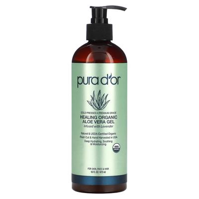 Healing Organic Aloe Vera Gel with Lavender, 473 Ml (16 Fl Oz)