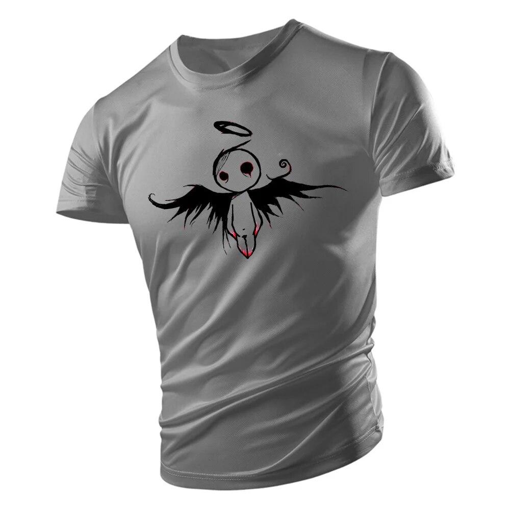 

Футболка Y2k Street Fashion Tops2d Small Mood с принтом, мужская круглая повседневная удобная дышащая футболка с коротким рукавом, быстросохнущая