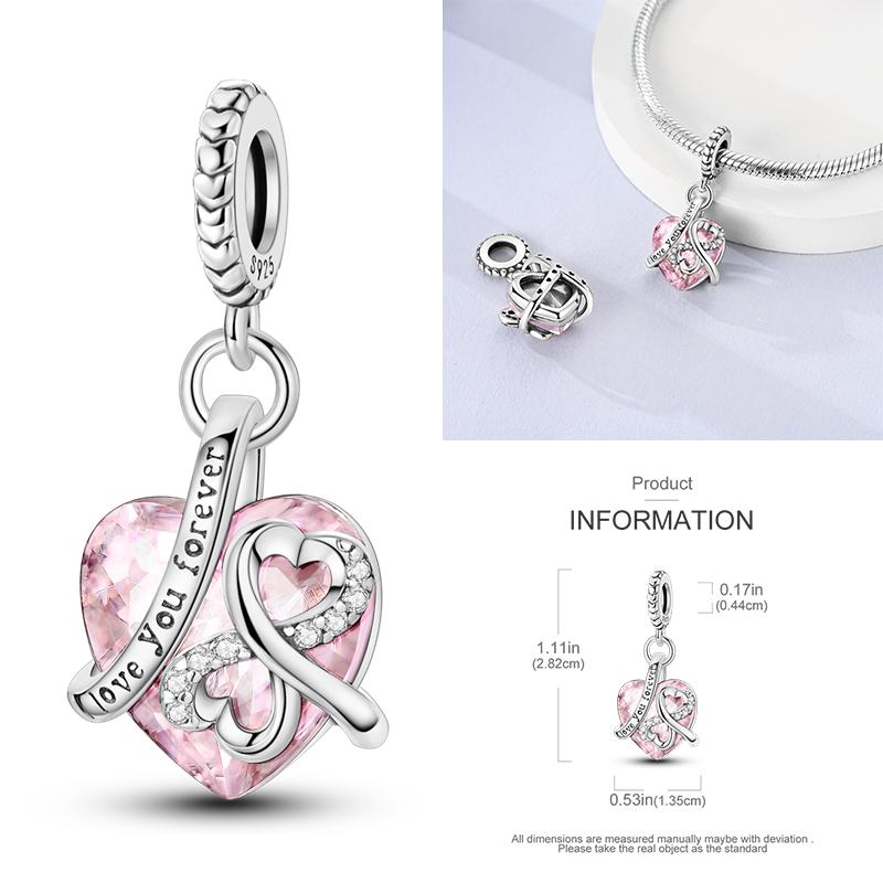 New Copper Charms Beads Pink Series Perfume Cake Princess Skirt Pendant Fit Original Bracelet Diy Jewelry Gifts