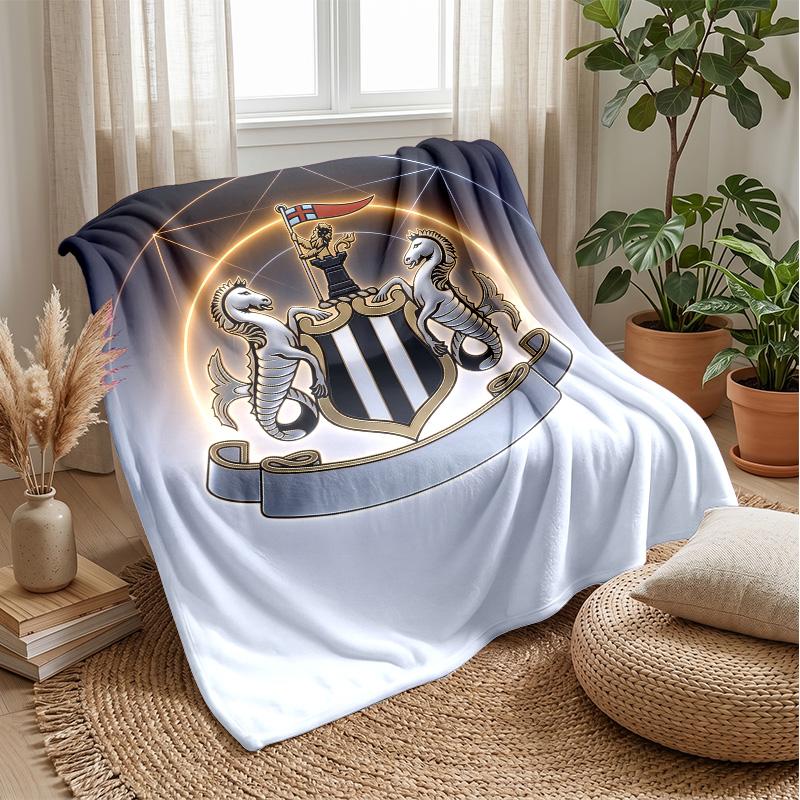 Coperta in Flanella con Stampa del Newcastle United Football, Coperta Morbida Calda Leggera per Divano Letto Campeggio