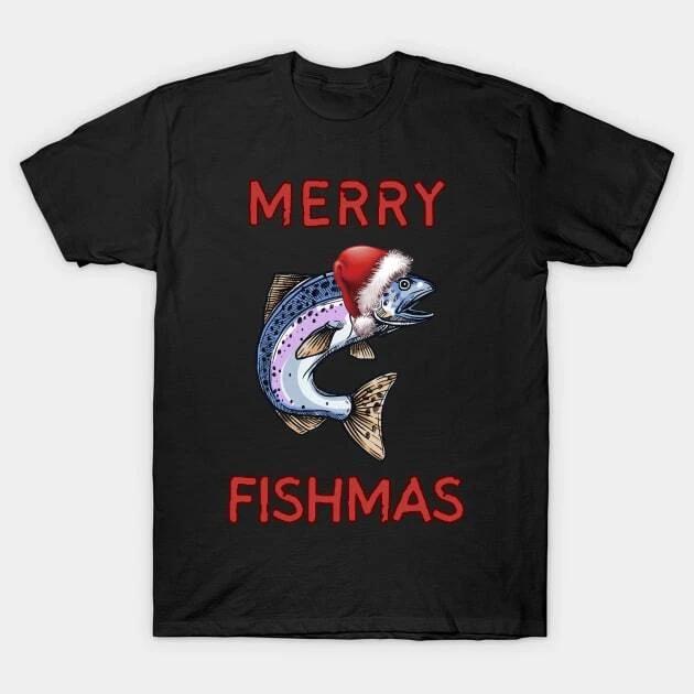 Merry Fishmas Funny Ugly Fishing Gift Made in Australia T-Shirt XL