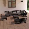 Day and Night - Day and Night Garden Furniture Set 10 Pieces Black Solid Pine Wood