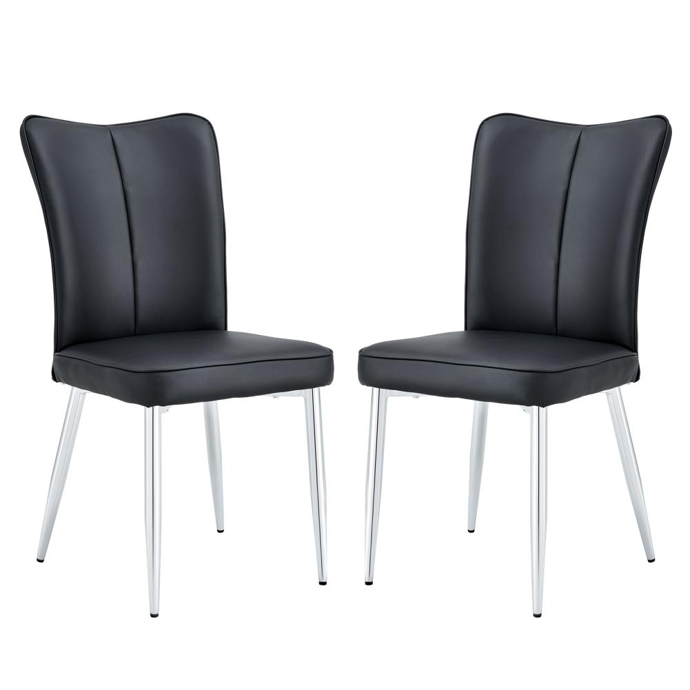 US STOCK Kitchen Dining Room Chairs Set Of 2 Simple Upholstered Side Chair With Backrest For Home Kitchen Living Room