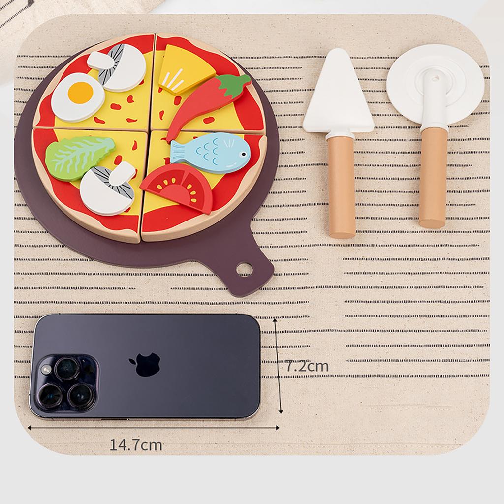 Children's Wooden Simulation Pizza Puzzle Toy