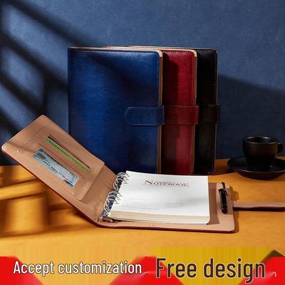 Customizable A5/B5 Loose-Leaf Business Notebook with Buckle - Ideal for Corporate Meetings & Office Use, Gift Box Included.