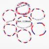 New American Independence Day Bracelet USA America FREEDOM US Flag Soft Ceramic Beaded