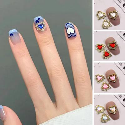 10 Buc Decor Manichiură Sclipitor Efect Vizual Uimitor Tridimensional DIY Unghii Inimă Colorat Diamant Fals Unghii Aliaj Ornament Consumabile Unghii