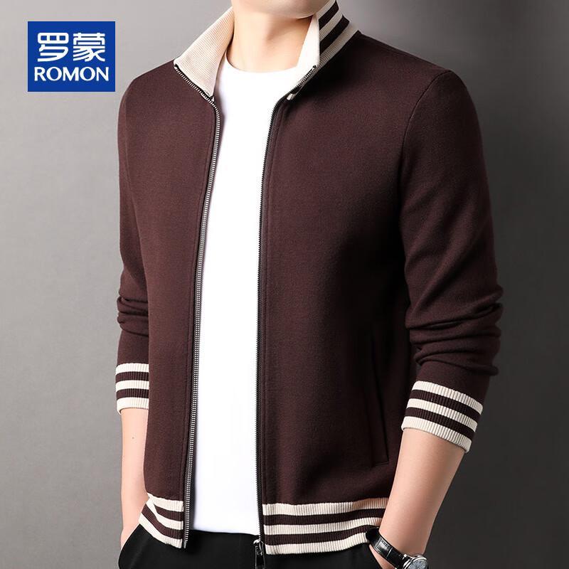 ROMON Men s Full-Zip Lapel Knit Cardigan Sweater L 7530₽