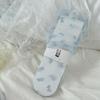 Red Heart Embroidery Kawaii Princess Socks Summer Ultra-thin Transparent Mesh Lace Socks Sweet Girl Black White Loose Long Socks