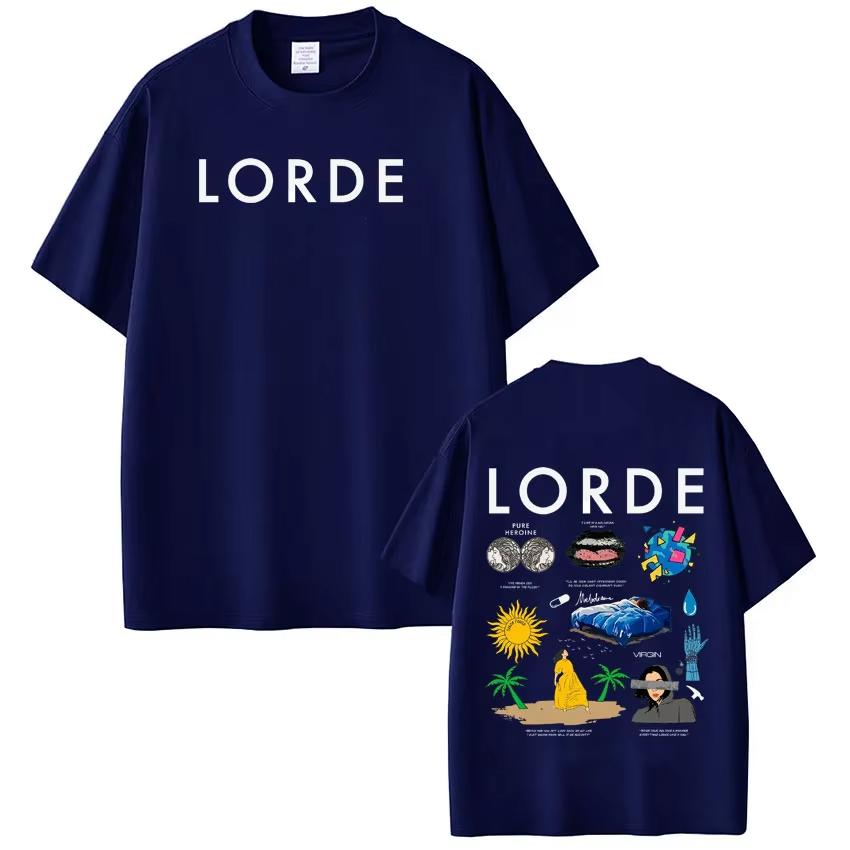 Lorde Ultrasound World Tour 2026 Maglietta Stampata Unisex Moda Donna Maglietta Casual Puro Cotone Estetica T-shirt alla Moda Regali per Fan