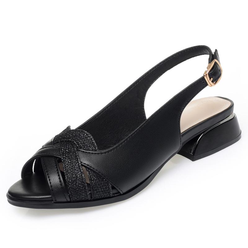 Fashion AIYUQI Sandals Women Summer 2024 New Genuine Leather Women's Sandals Large Size Fishmouth Fashion Dress Women Sandals