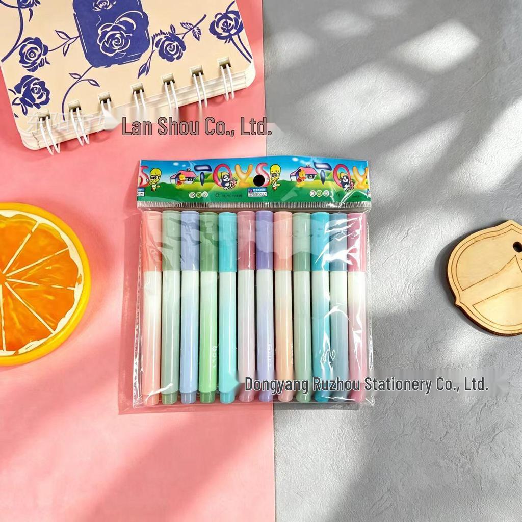 Gradient Highlighter Pen: Eye-Friendly, Large Capacity, Vibrant Colors for Students