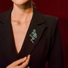 Multipurpose Hand Painted Enamel Peony Brooch With Pearls Accent Vintage Floral Pin for Women Elegant Jewelry Gifts