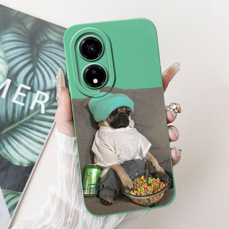 

For Honor X5 Plus HonorX5 Phone Case Soft Matte Silicone Capa Huawei Honor X5Plus Funda Goothic Style Cartoon Flower Back Cover Honor X5 Plus