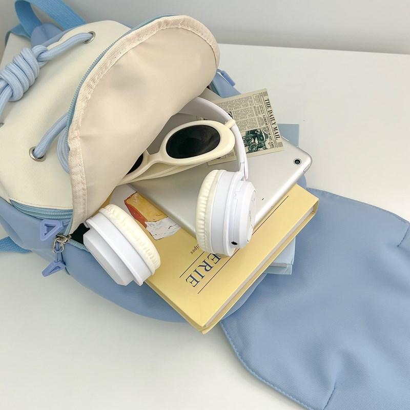 Small Backpack Simple Female Color Block Backpack Student Schoolbag