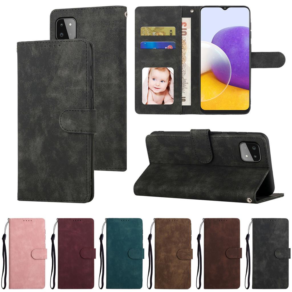 S24 Retro Mobile Phone Case Samsung Wallet Style A22 5G Card Protection Case S8 Left and Right Open Leather Case