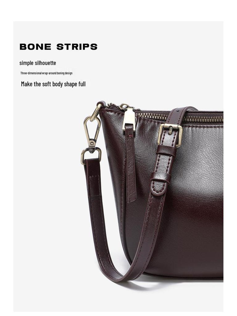 Genuine Leather Women's Small Handbag 2025: Autumn/Winter Coin Purse Versatile Fashion Shoulder Crossbody Bag