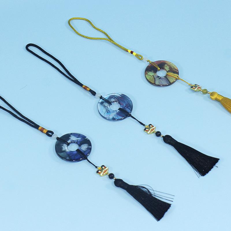 Acrylic Ping'an Buckle Custom Double-Sided Color Tassel Pendant - Cultural Creative Gift