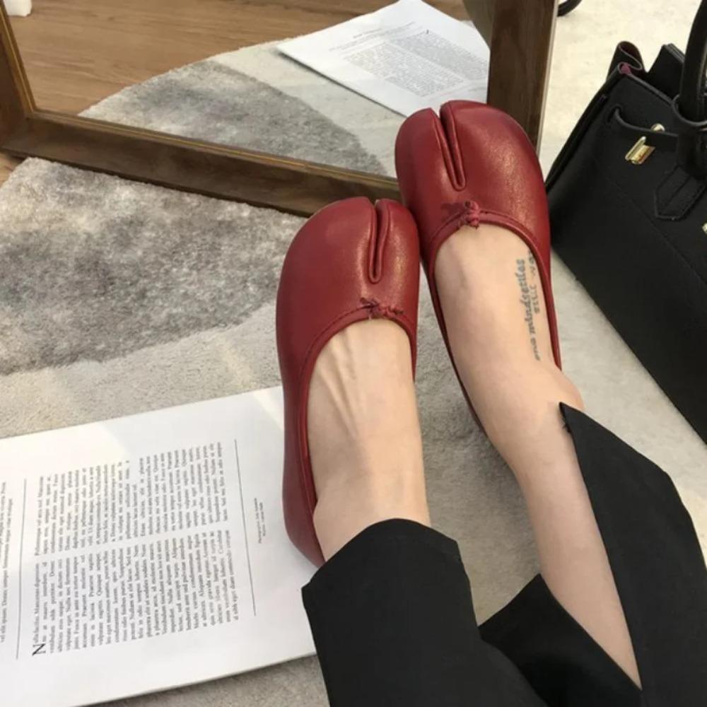 Sommer Damen Schleife Flache Tabi Ninja Schuhe Schweinenase Hausschuhe Faule Person Hufschuhe Damen Geteilte Zehe Mokassins Loafer