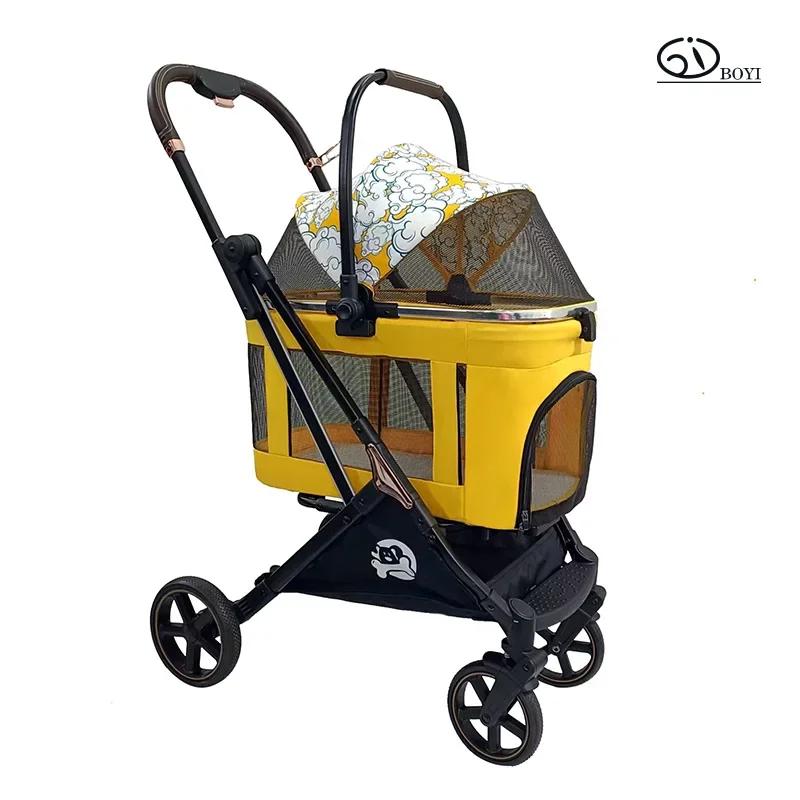 

Новая дышащая тележка для перевозки собак малого, среднего и большого размера, легко складывается, переносная тележка для кошек и собак