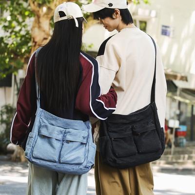 Denim Umhängetasche Damen Große Kapazität Schultertasche Studentische Unterrichtstasche