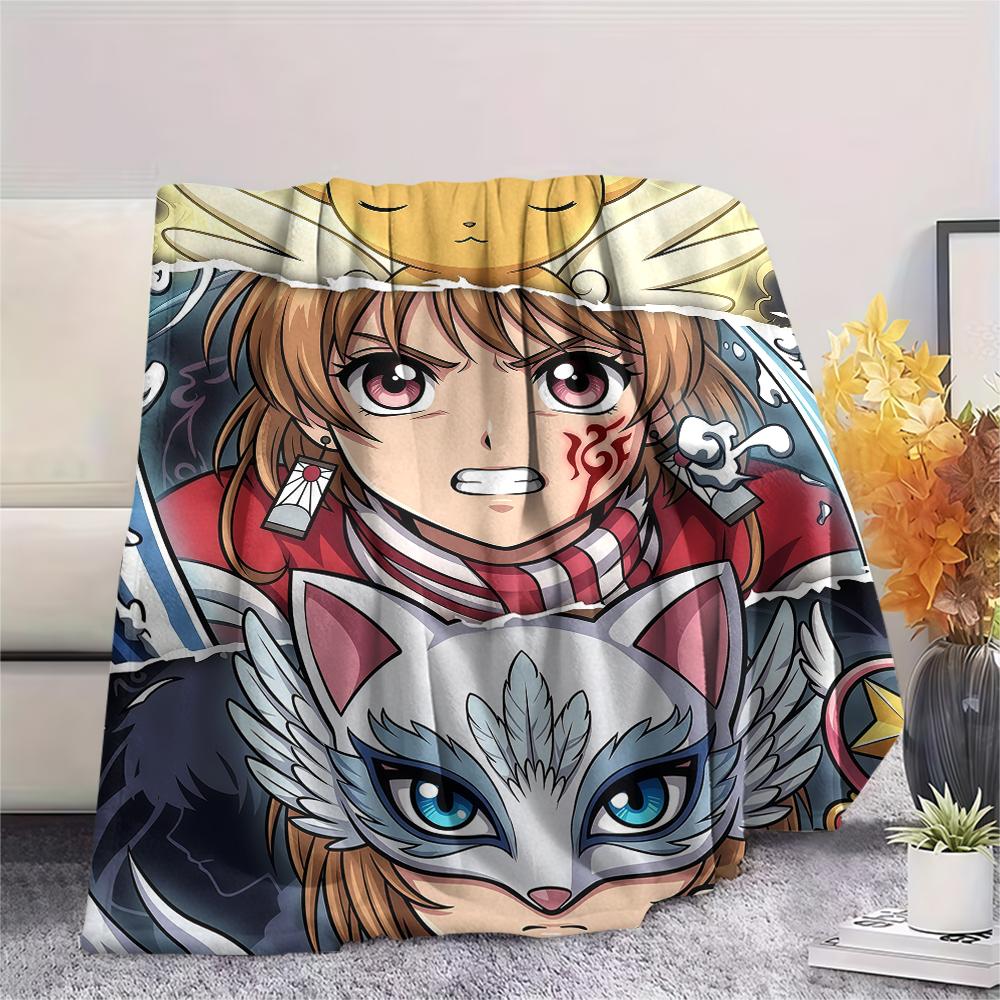 Cardcaptor Sakura splicingPrint Flannel Blanket, High Quality Comfortable for All Seasons, Home Decor, Warmth and Comfort