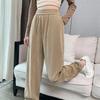 Elastic Waist Autumn/Winter Fleece Lined Casual Jogger Pants for Women