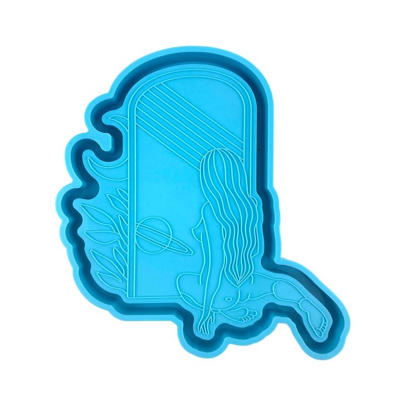 

Beauty Storage Tray Coaster Molds Silicone Ornament Mold Epoxy Resin Casting Molds for Making Faux Agate Slice Cup Mat 1 синий