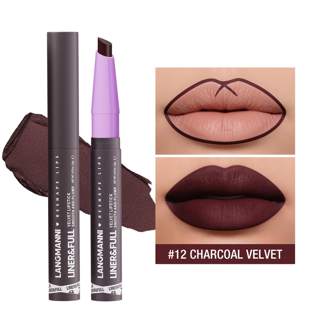 2 in 1 Matte Lipstick Crayons, Highly Pigmented Lip Liner Lipstick Pen, Long Lasting Moisturizing Lip Balm, Easy Glide on Formula