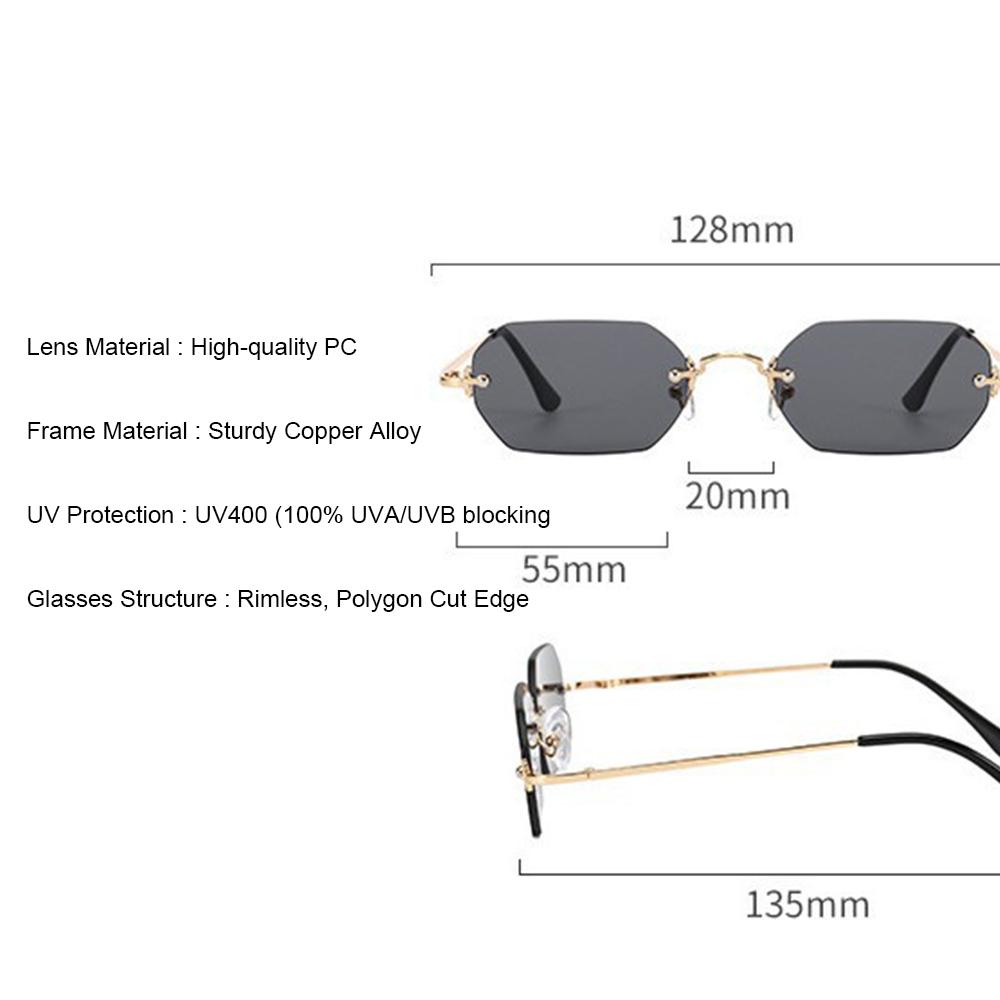 Uv400 Sunglasses Fashionable Rimless Sunglasses Punk Sun Glasses Sturdy Polygon Sunglasses For Daily Wear Outdoor Activities
