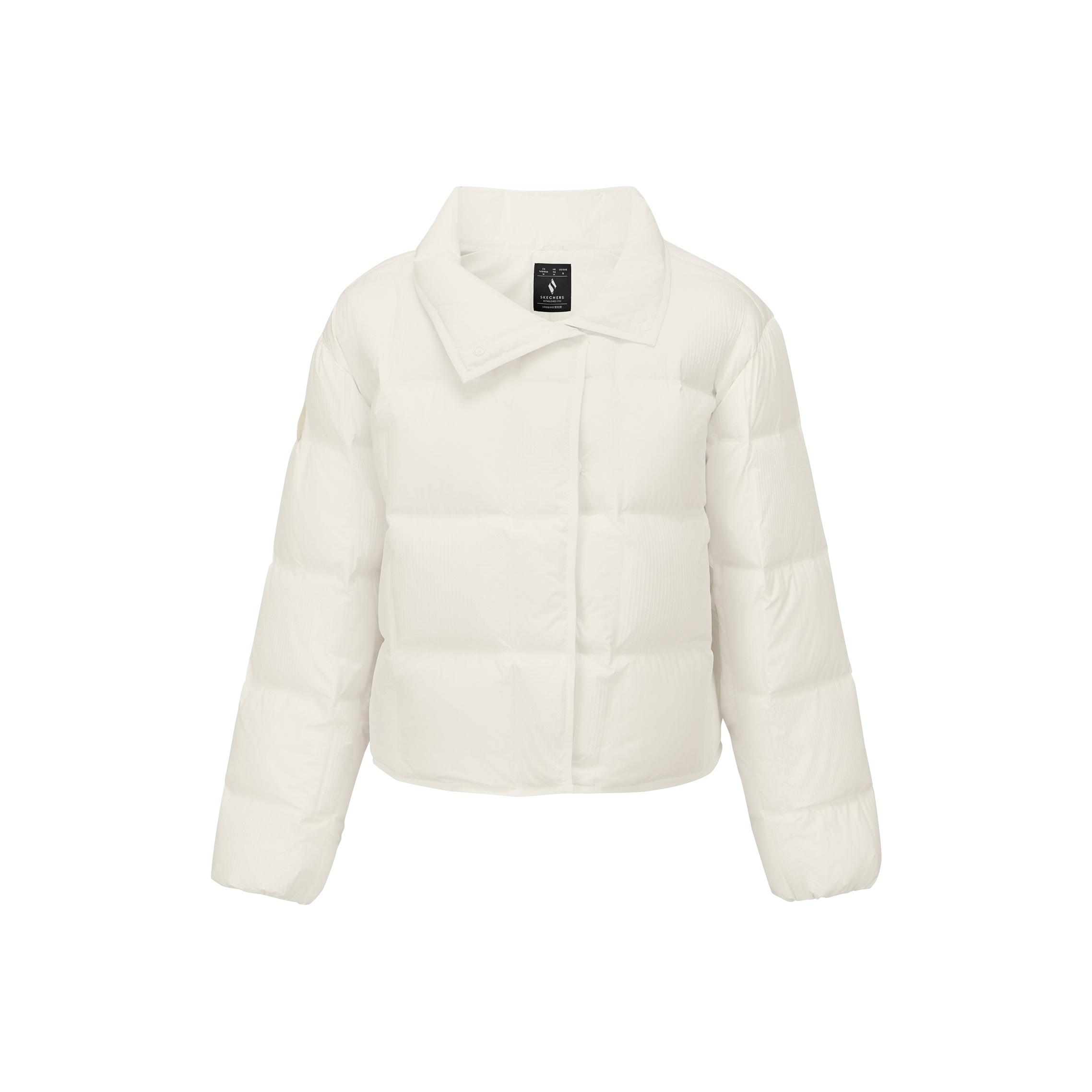 Skechers Warm Windproof Short Down Jacket Women outerwear Cotton-White P425W095-0074 S
