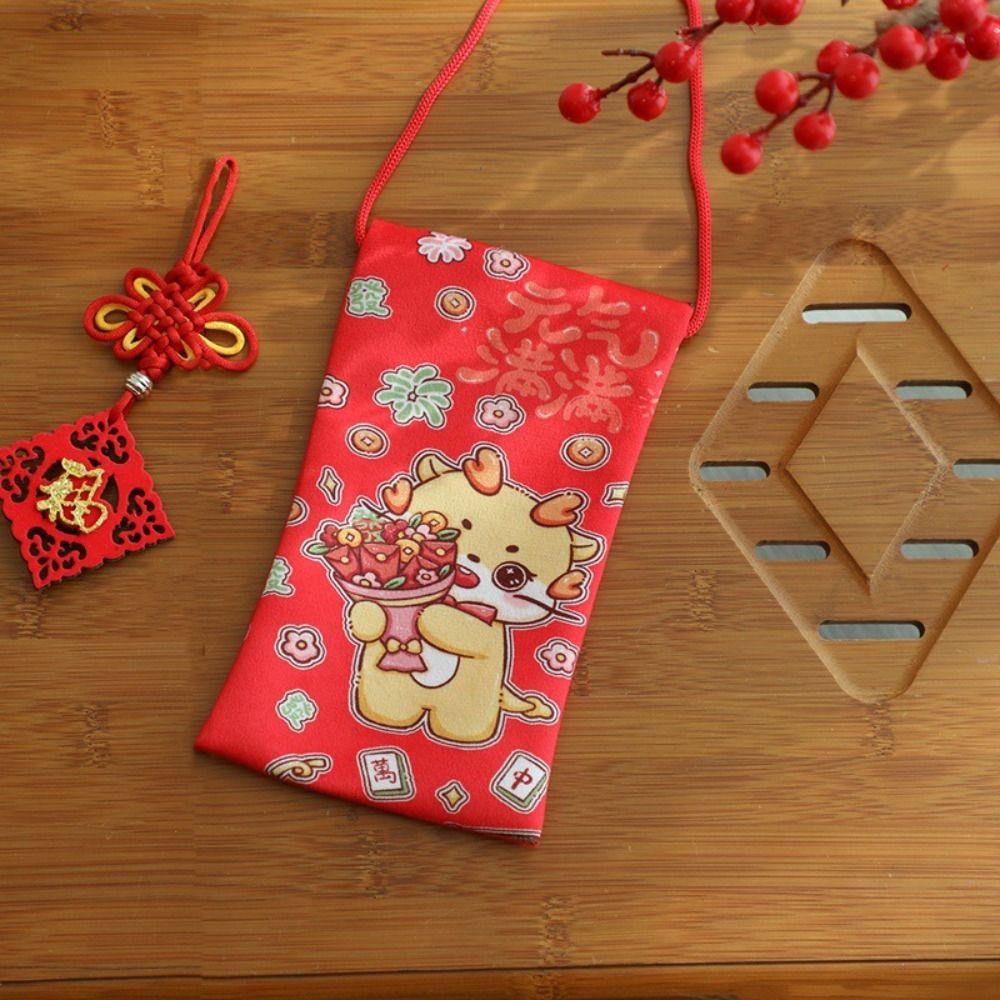 

Сумка для упаковки денег Hongbao, кошелек для счастливых денег, талисман года дракона, китайский год дракона C