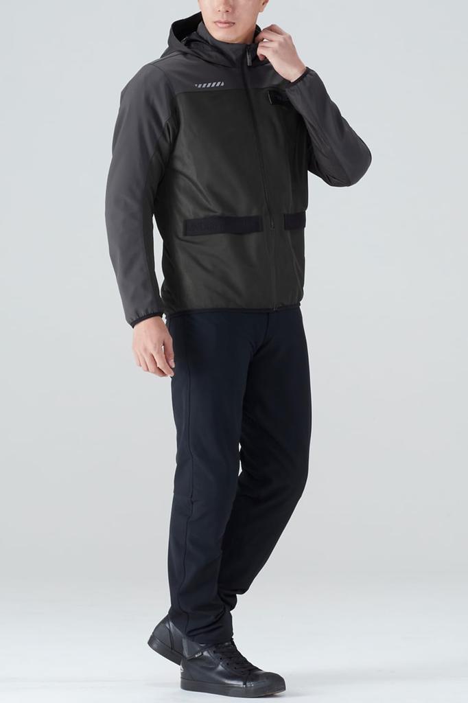 RS Taichi RSJ334 Air Flip Breathable Mesh Riding Jacket Parka with CE Protectors and Fixed Hood, Graphite, Size L