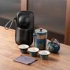 Travel Tea Set Small Portable Outdoor Tea Bag Ceramic One Pot Three Cups Convenient To Carry Tea Set