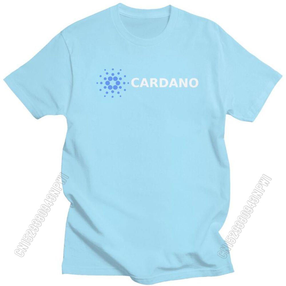 Classic Fashion Cardano Logo T Shirt Men Pure Cotton T-Shirt Leisure Bitcoin Crypto Coin Tee Tops Streetwear Tshirt