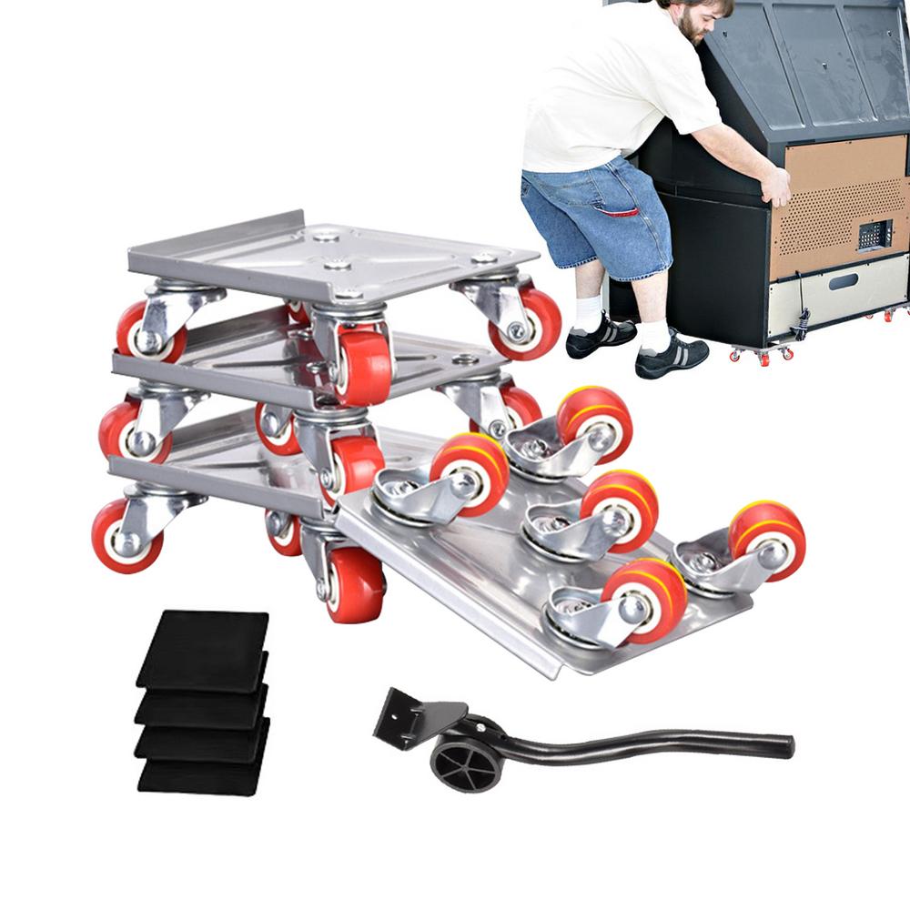 Heavy Furniture Mover 5-Wheel Furniture Dollies With Locking Wheels Load Lifter Moving Tool Set With Anti-Skid Pad For Sofas