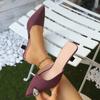 New Women High Heel Slipper Summer Ladies Slip On Mules Shoes Pointed Toe Low Heel Sandals Outdoor Woman Casual Slippers