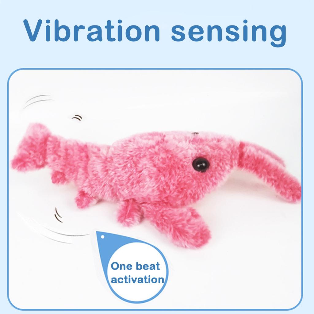 Jouet électrique pour chat sauteur, Simulation de mouvement de crevette, homard, jouets électroniques en peluche pour chien, chat, jouet Animal en peluche pour enfants