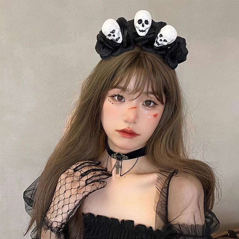 Rose Flower Crown Headband Photo Props Boho Halloween Headwear Party Costume Day Of The Dead Headpiece