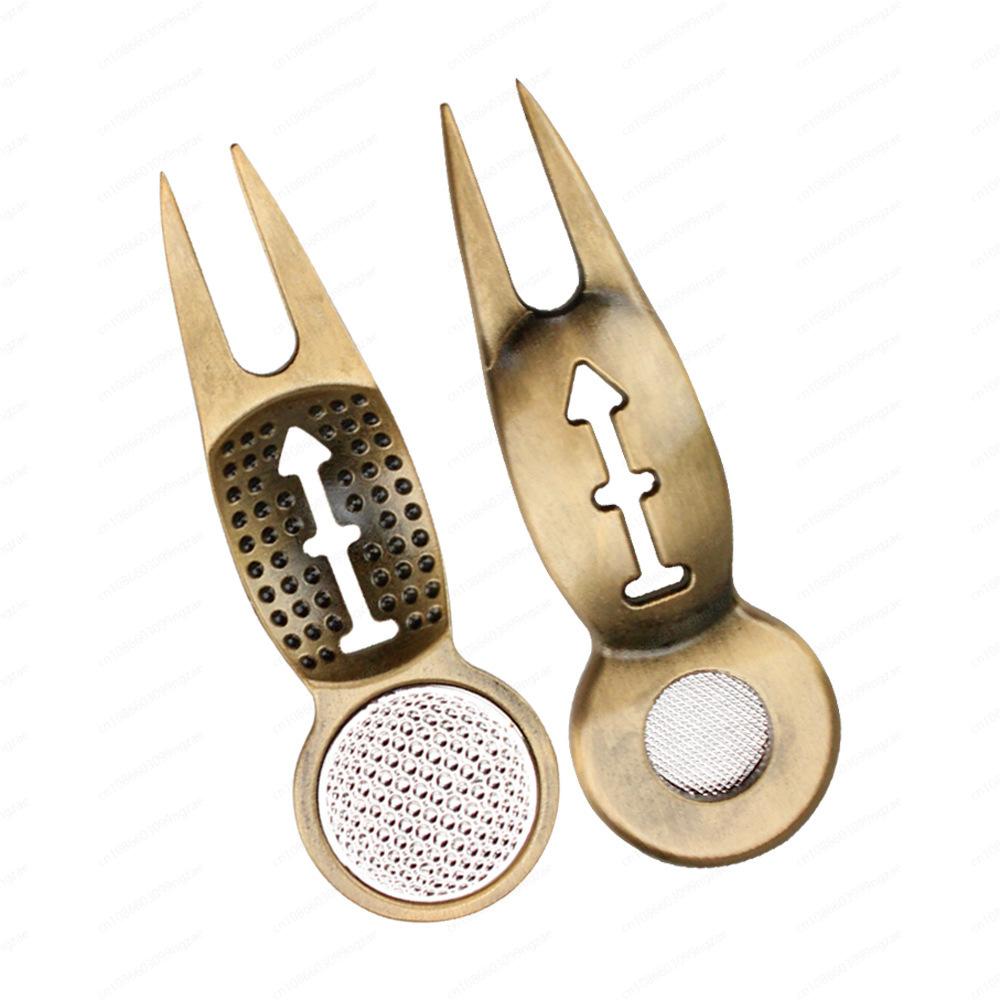 Hot Sale Magnetic Golf Divot Tool, Ball Marker Fork with Mark for Green Repair, Golf Accessory
