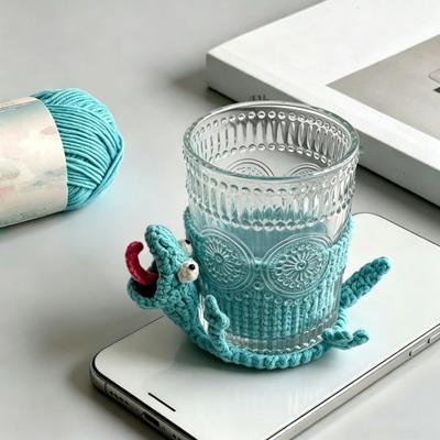 Gehäkeltes Eidechsen-Untersetzer, Lustige Handgemachte Tier-Tassenunterlage, 3D Gestrickter Getränkeuntersetzer für Schreibtisch, Niedlicher Hitzebeständiger Tischschutz