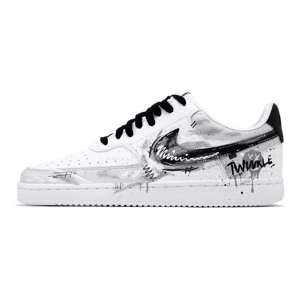Nike Court Vision 1 Skateboard Shoes Unisex Low top Black Gray White DH2987-100(Team2035-)