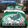 Mexico Football Emblem 3pcs Bedding,Including 1pc Duvet Cover And 2pcs Pillowcases Perfect for Christmas,Ideal for Bedroom, Dormitory