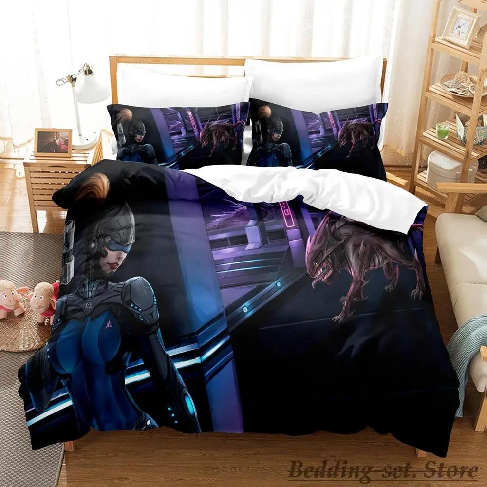 Metroid Prime Bettwäscheset Einzelbett Twin Full Queen King Size Bettset Erwachsener Kind Schlafzimmer Bettbezugsets Spiel parure de lit Bett
