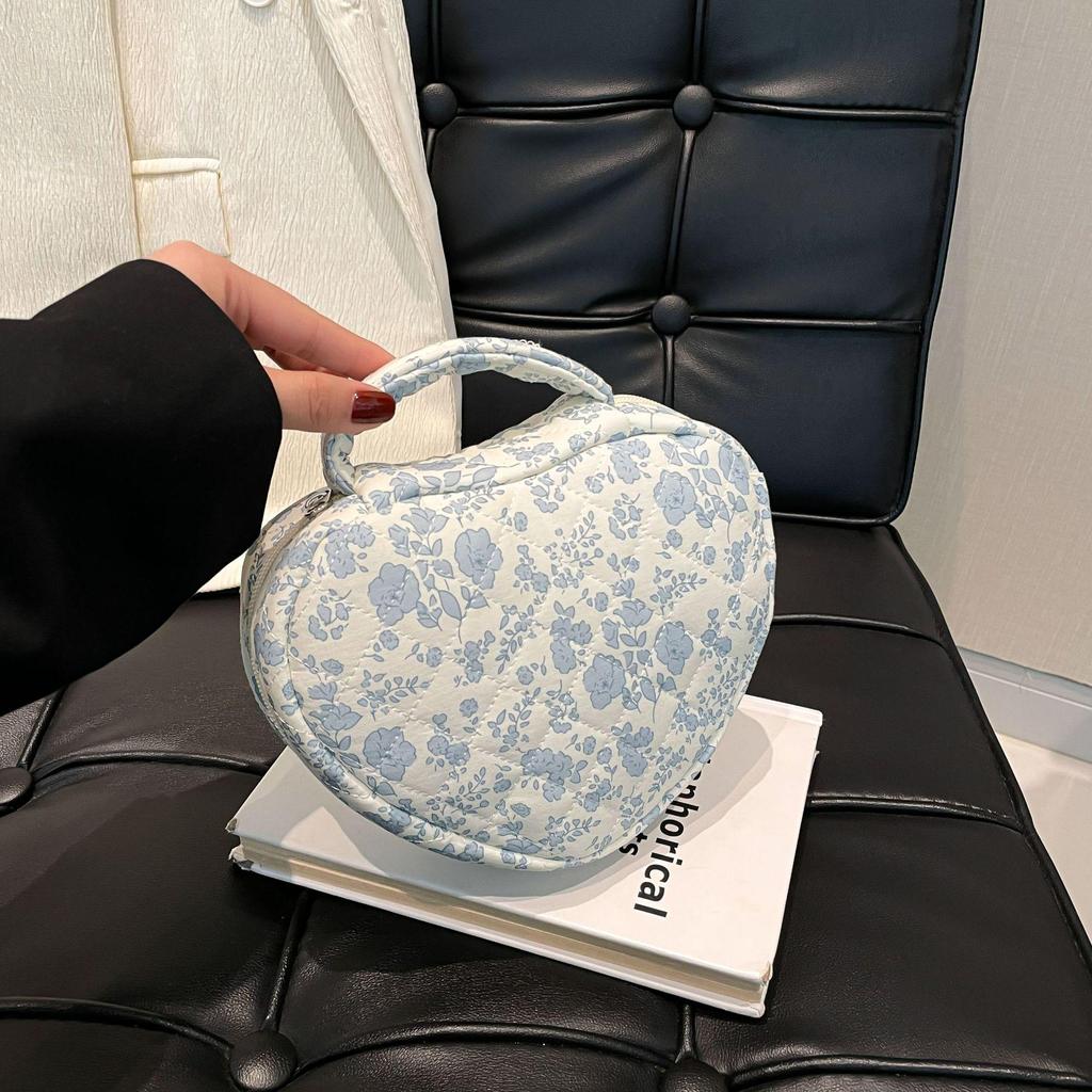 Floral Print Portable Makeup Bag with Large Capacity