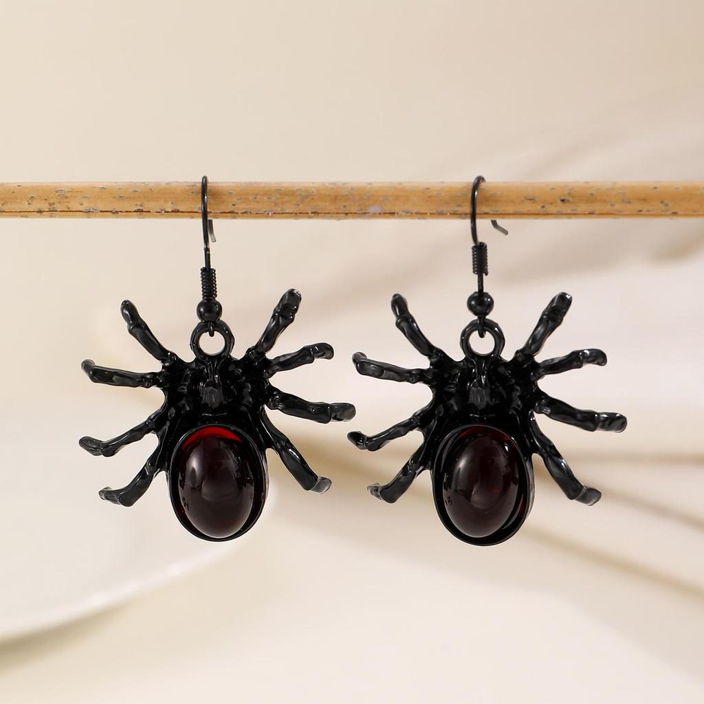 Gothic Bat & Spider Earrings: Retro Halloween Style