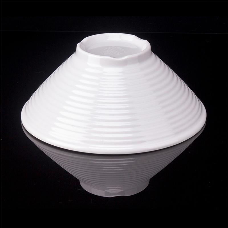 Japonské misky ve tvaru klobouku Bílý melamin Velká miska na ramen, rýži, nudle, Mala Tang Restaurace Servírovací nádobí Porcelánové nádobí