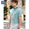ROMON Men's Mulberry Silk Linen Blend Polo Shirt